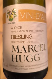 Image of wine bottle (Marcel Hugg Alsace Riesling)
